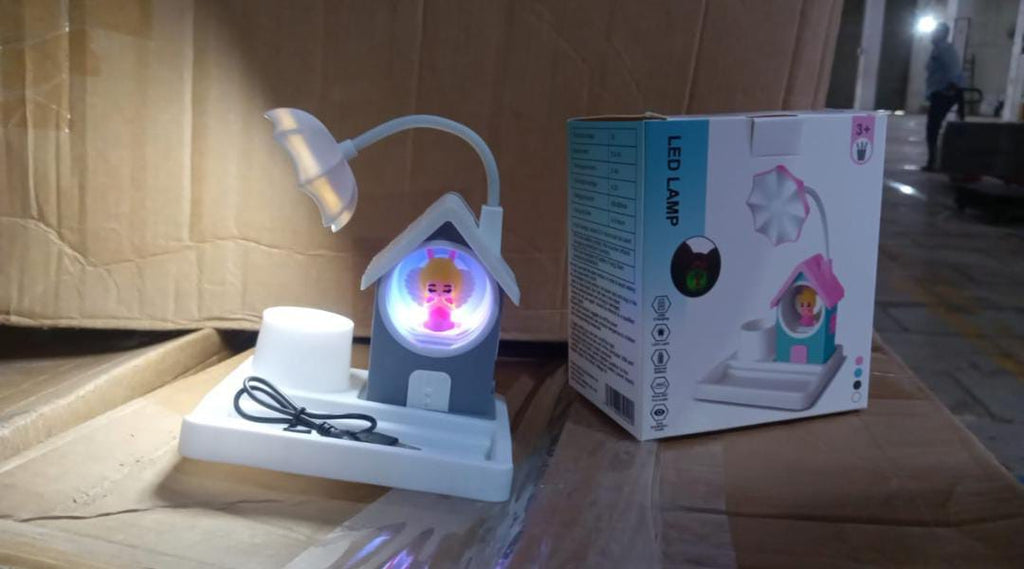 Cute Cartoon Home Design LED Desk Light With Plastic Base, Multi-Color (1 Pc)