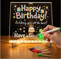3D Acrylic Writing Board with Pen & Light | 20x20 cm | Led Writing Pad with Light, Acrylic Message Boards, Home & Office Decor Items, Gift, Personalized Led Board